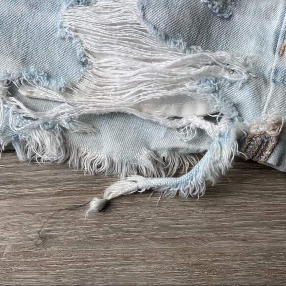 American Eagle  Outfitters Light Wash Distressed Tomgirl Shortie - Picture 16 of 16